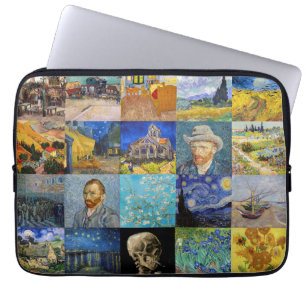 Vincent van Gogh - mästerverk Mosaic Patchwork Laptop Fodral
