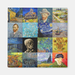 Vincent van Gogh - mästerverk Mosaic Patchwork Magnet