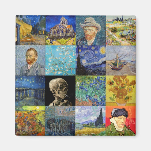 Vincent van Gogh - mästerverk Mosaic Patchwork Magnet (Framsidan)