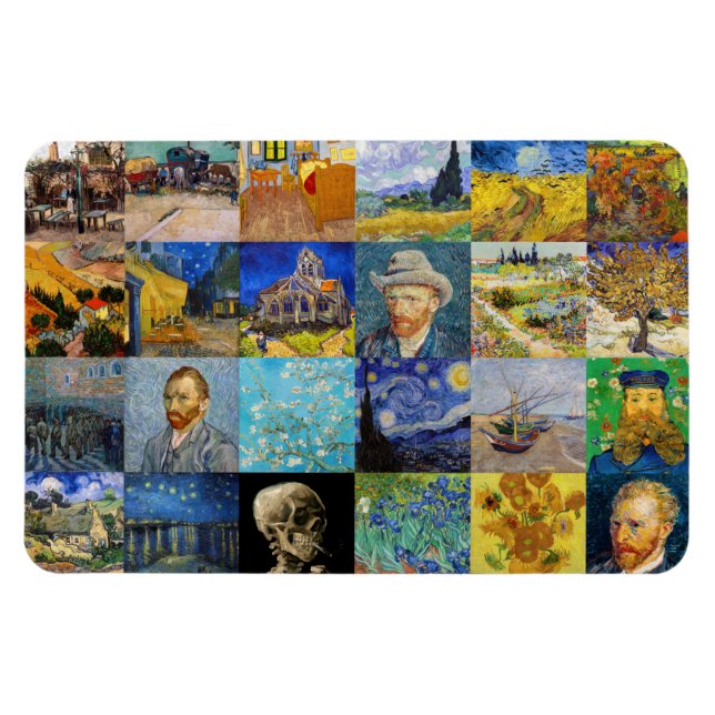 Vincent van Gogh - mästerverk Mosaic Patchwork Magnet (Horisontell)
