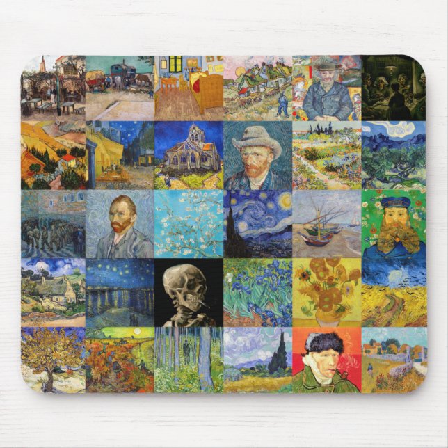 Vincent van Gogh - mästerverk Mosaic Patchwork Musmatta (Framsidan)
