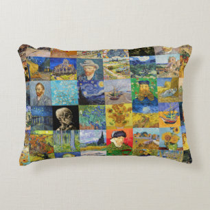 Vincent van Gogh - mästerverk Mosaic Patchwork Prydnadskudde