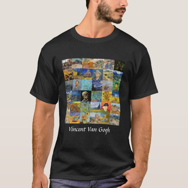 Vincent van Gogh - mästerverk Mosaic Patchwork T Shirt (Framsida)