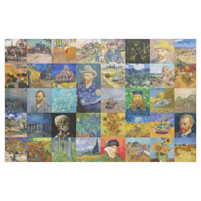 Vincent van Gogh - mästerverk Mosaic Patchwork Tyg (Yard)