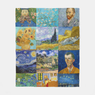Vincent Van Gogh - mästerverk Patchwork Fleecefilt