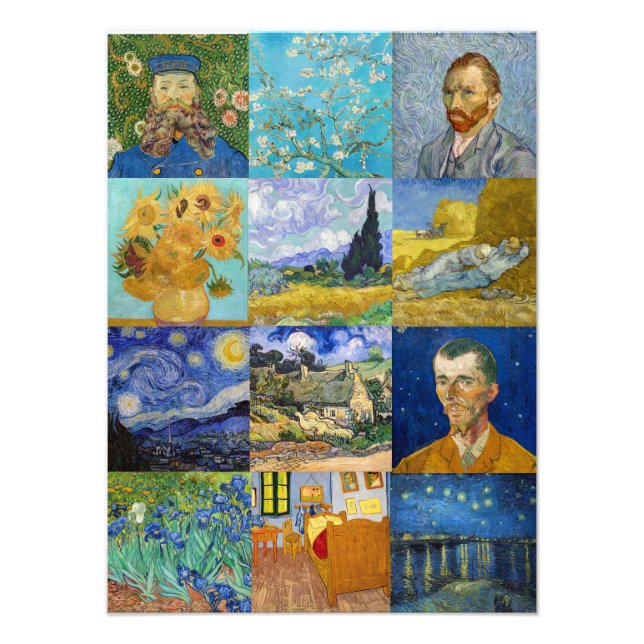 Vincent Van Gogh - mästerverk Patchwork Fototryck (Framsidan)