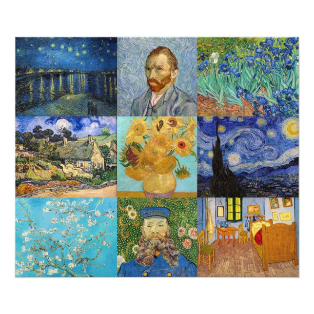 Vincent Van Gogh - mästerverk Patchwork Fototryck (Framsidan)