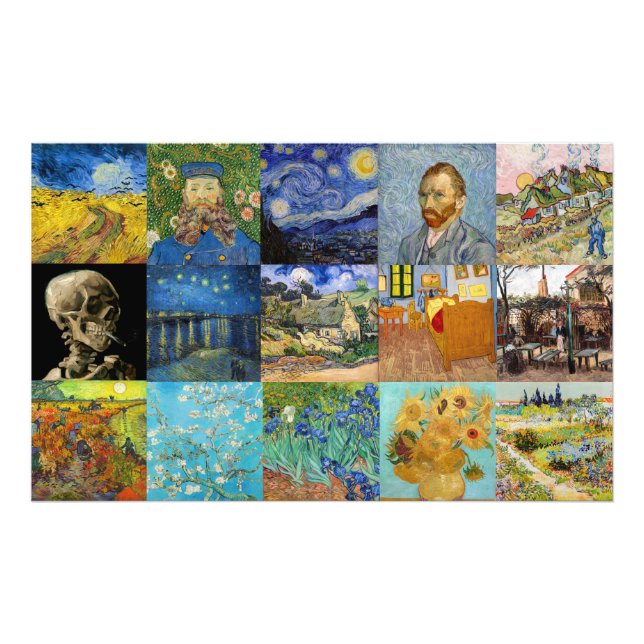 Vincent Van Gogh - mästerverk Patchwork Fototryck (Framsidan)