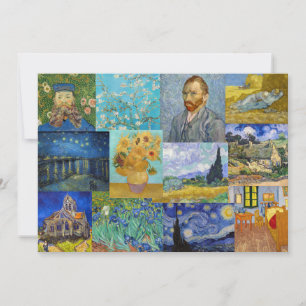 Vincent Van Gogh - mästerverk Patchwork Inbjudningar