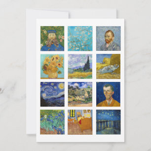 Vincent Van Gogh - mästerverk Patchwork Inbjudningar