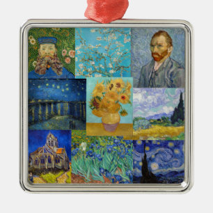 Vincent Van Gogh - mästerverk Patchwork Julgransprydnad Metall