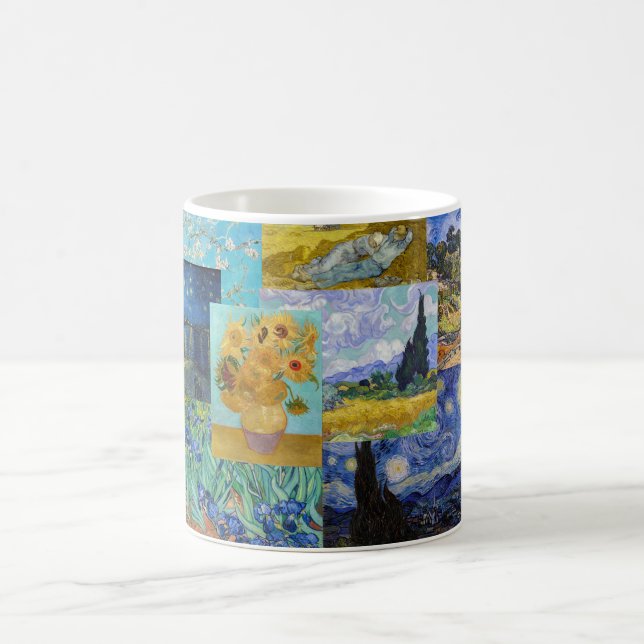 Vincent Van Gogh - mästerverk Patchwork Kaffemugg (Center)