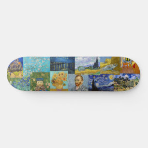 Vincent Van Gogh - mästerverk Patchwork Mini Skateboard Bräda 18,5 Cm