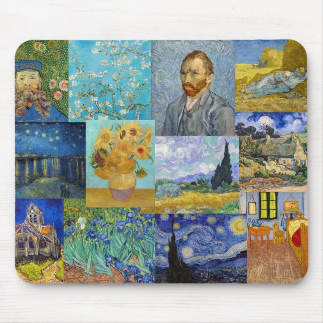 Vincent Van Gogh - mästerverk Patchwork Musmatta (Framsidan)