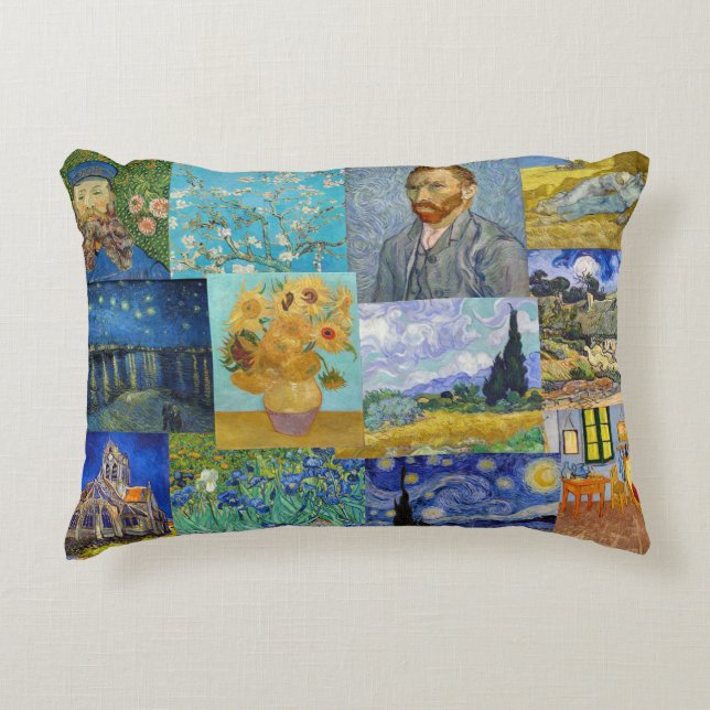 Vincent Van Gogh - mästerverk Patchwork Prydnadskudde (Framsidan)