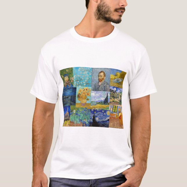 Vincent Van Gogh - mästerverk Patchwork T Shirt (Framsida)