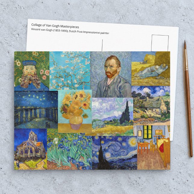 Vincent Van Gogh - Mästerverk Patchwork Vykort (Skapare uppladdad)