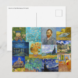 Vincent Van Gogh - mästerverk Patchwork Vykort