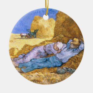Vincent Van Gogh middag, siestaen, efter Millet Julgransprydnad Keramik