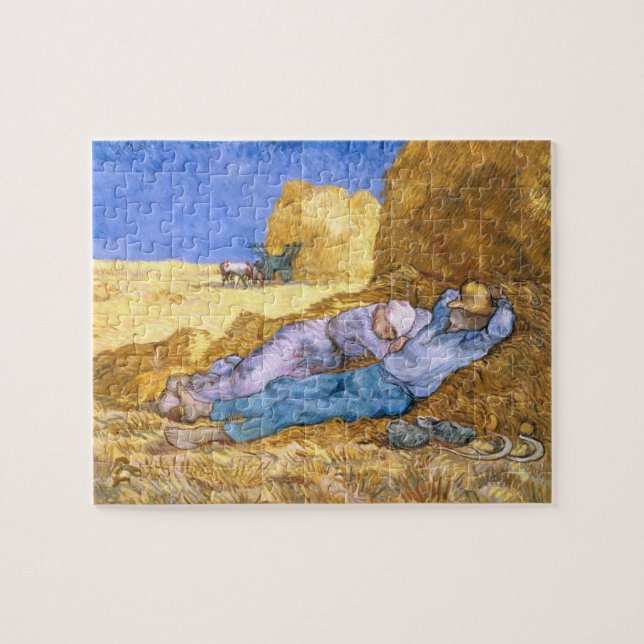 Vincent Van Gogh | middag, siestaen, efter Millet Pussel (Horisontell)