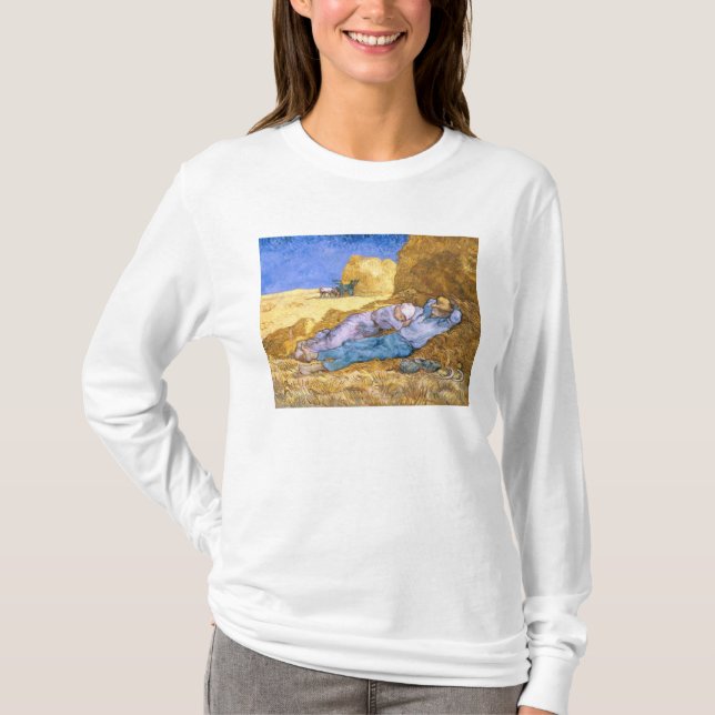 Vincent Van Gogh | middag, siestaen, efter Millet Tee (Framsida)