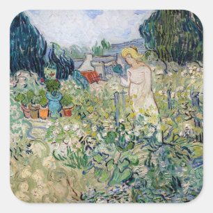 Vincent van Gogh - Miss Gachet i hennes Garden Fyrkantigt Klistermärke