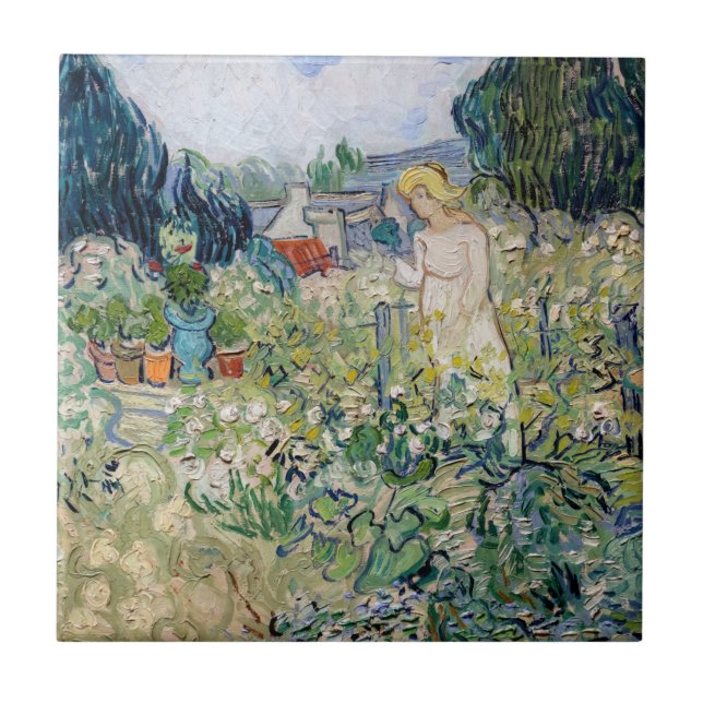Vincent van Gogh - Miss Gachet i hennes Garden Kakelplatta (Framsidan)