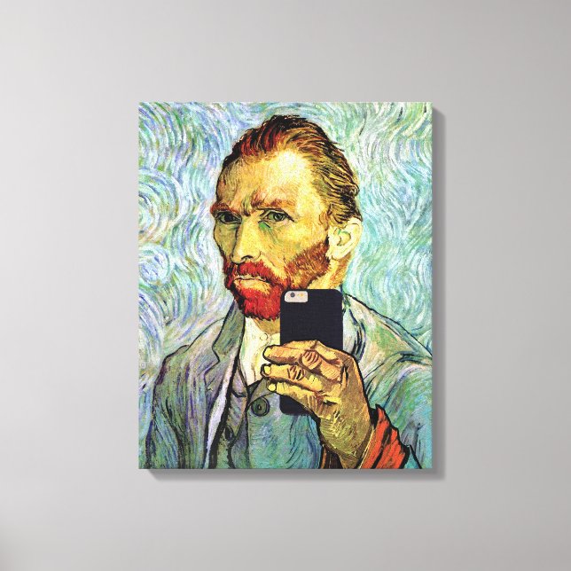 Vincent Van Gogh Mobilselfie Självporträtt Canvastryck (Framsida)