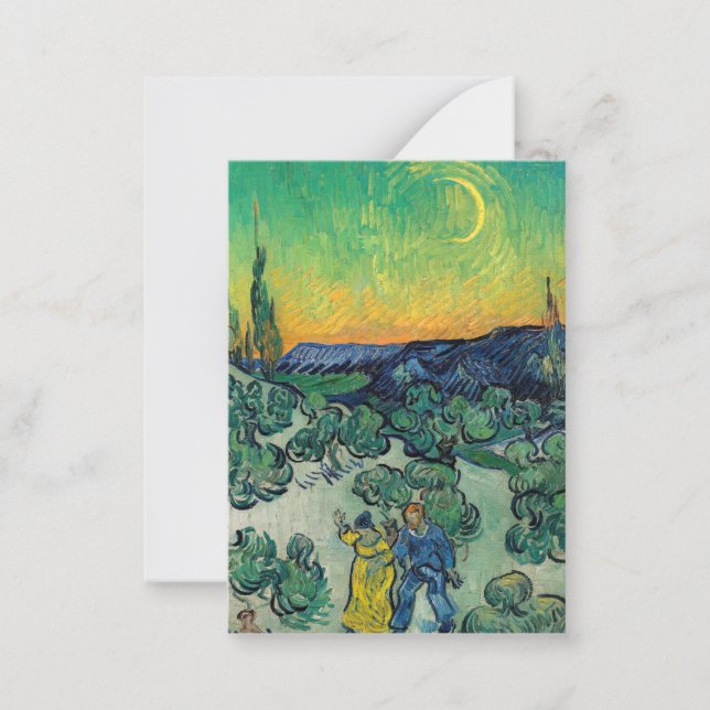 Vincent van Gogh - Moonlit Ligcape med par Anteckningskort (Framsida)