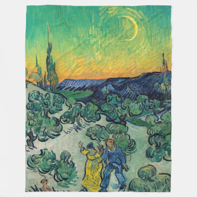 Vincent van Gogh - Moonlit Ligcape med par Fleecefilt (Framsidan)