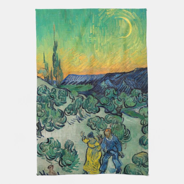 Vincent van Gogh - Moonlit Ligcape med par Kökshandduk (Vertikal)