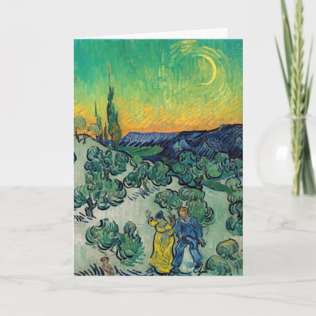 Vincent van Gogh - Moonlit Ligcape med par Kort (Framsida)