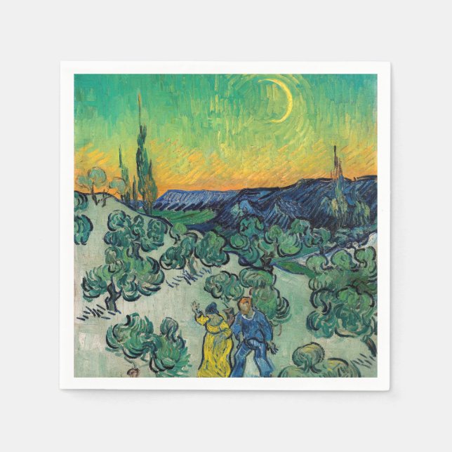 Vincent van Gogh - Moonlit Ligcape med par Pappersservett (Framsidan)