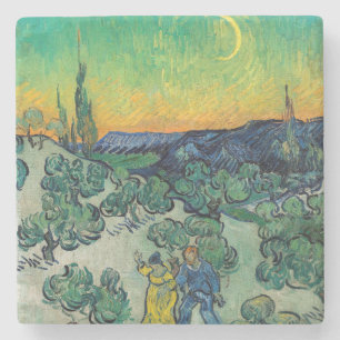 Vincent van Gogh - Moonlit Ligcape med par Stenunderlägg