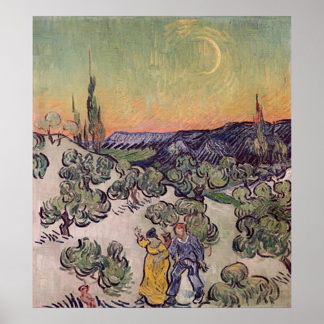 Vincent van Gogh | Moonlit liggande, 1889 Poster (Framsidan)