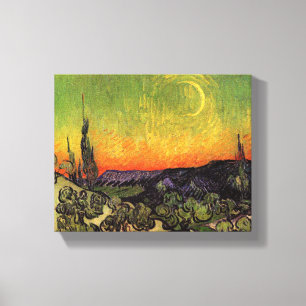 Vincent Van Gogh Moonlit liggande Canvastryck