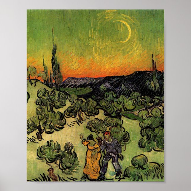 Vincent Van Gogh Moonlit liggande Poster (Framsidan)