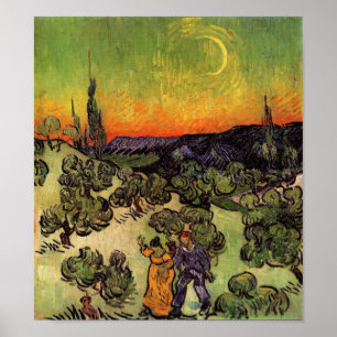 Vincent Van Gogh Moonlit liggande Poster