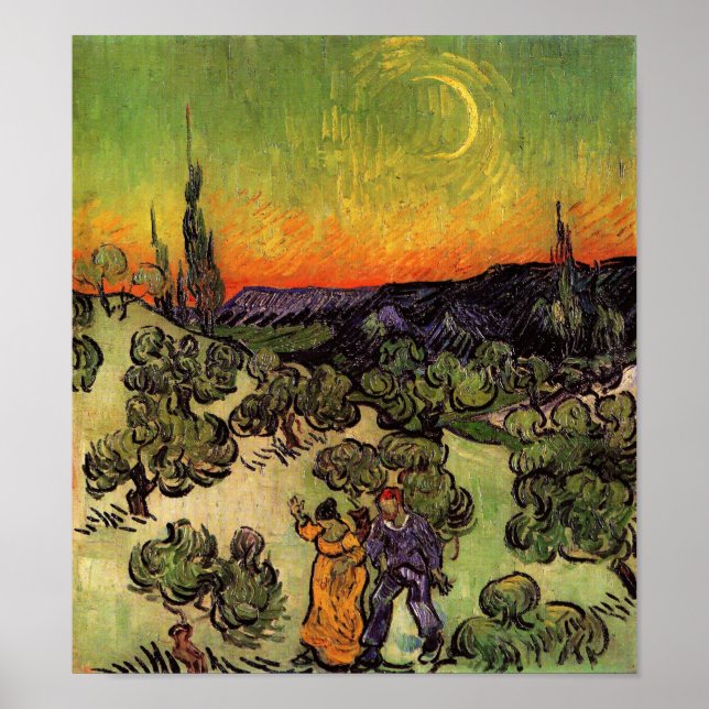 Vincent Van Gogh Moonlit liggande Poster (Framsidan)