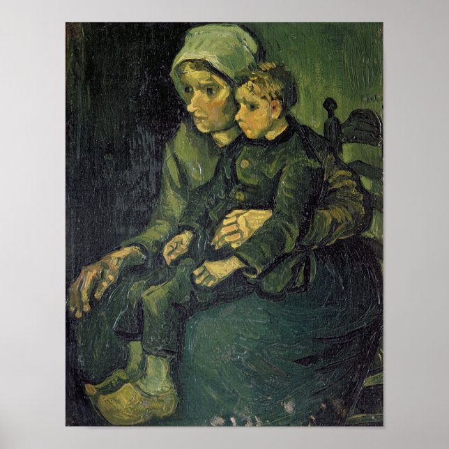 Vincent van Gogh | Mor och barn, 1885 Poster (Framsidan)
