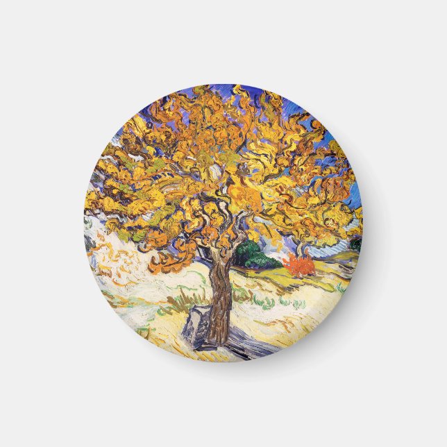 Vincent Van Gogh Mörbärsträd Finkonst Magnet (Framsidan)