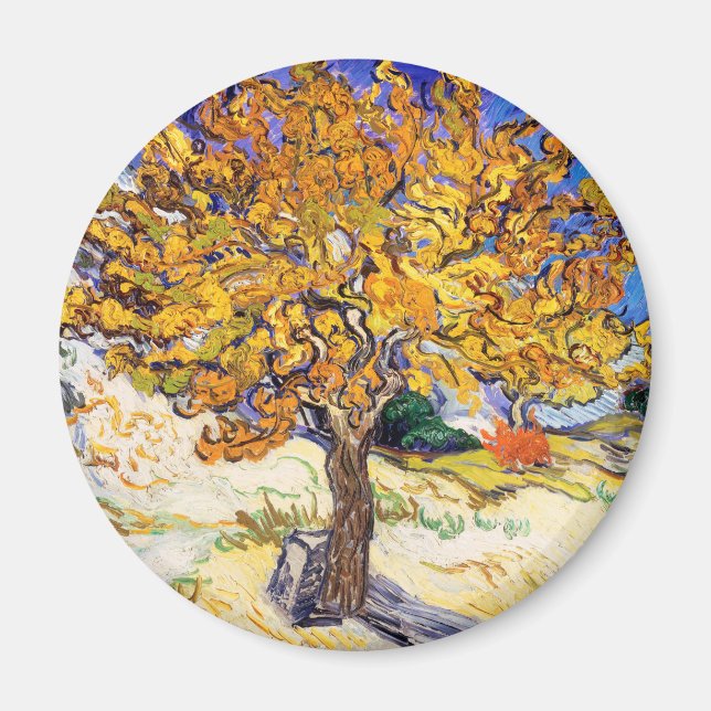 Vincent Van Gogh Mörbärsträd Finkonst Magnet (Framsidan)