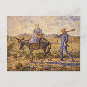 Vincent van Gogh Morgon, på väg till arbetet Vykort