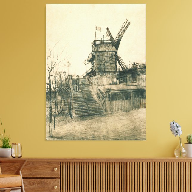 Vincent van Gogh - Moulin de la Galette Canvastryck (Insitu (Vardagsrum))