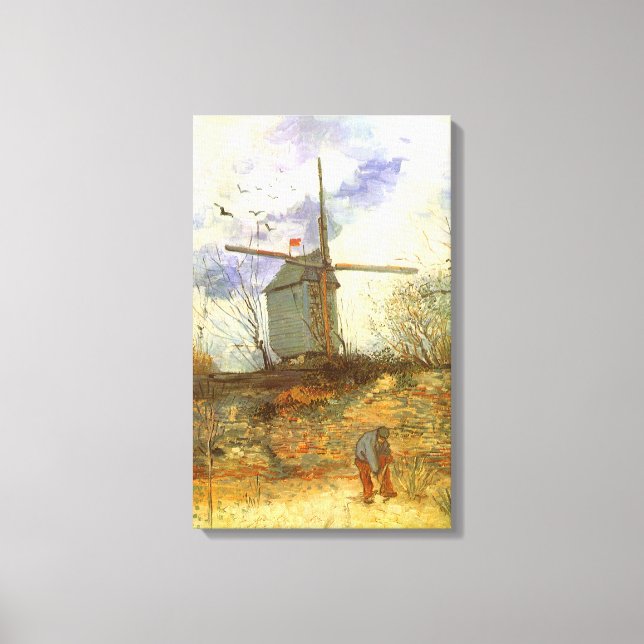 Vincent van Gogh - Moulin de la Galette, Kvarn Canvastryck (Framsida)