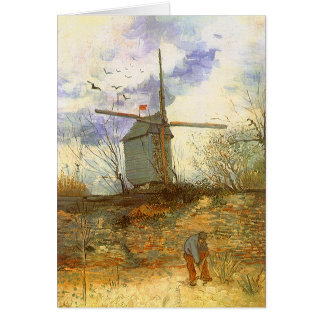 Vincent van Gogh - Moulin de la Galette, Kvarn Hälsningskort (Framsidan)