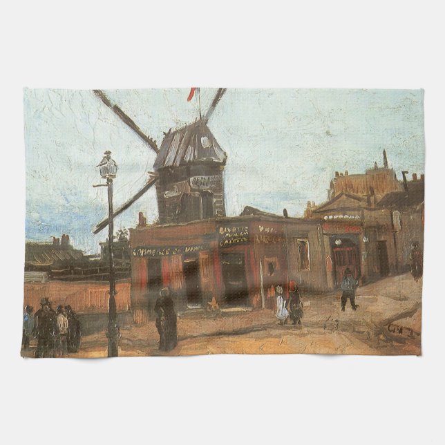 Vincent van Gogh - Moulin de la Galette, Kvarn Kökshandduk (Horisontell)