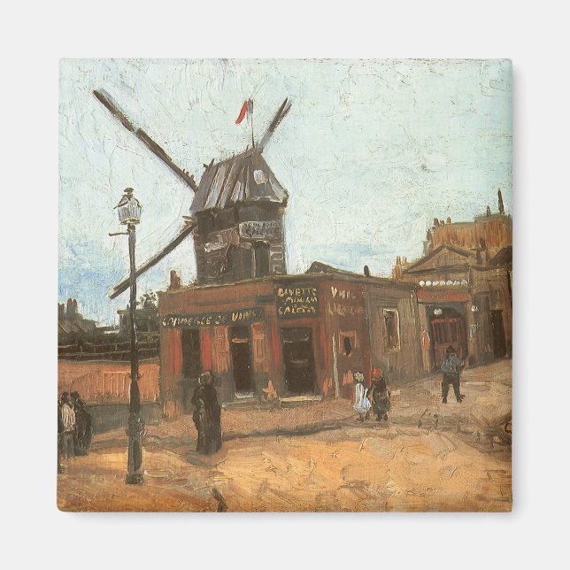 Vincent van Gogh - Moulin de la Galette, Kvarn Magnet (Framsidan)