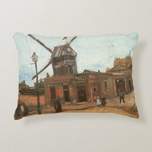 Vincent van Gogh - Moulin de la Galette, Kvarn Prydnadskudde (Framsidan)