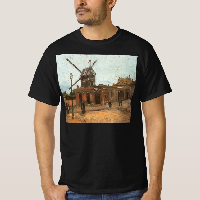 Vincent van Gogh - Moulin de la Galette, Kvarn T-shirt (Framsida)